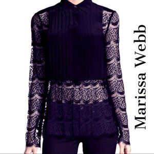 Marisa Webb Lace Pleated Button up Blouse